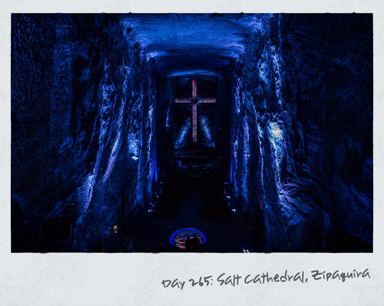 We meet up with Ardun, Jen and Antonia in Bogata and head out on local buses 50km north to visit the Salt Cathedral in Zipaquira. Built 20 years ago, it is 200 metres underground under the salt mines and 250,000 tons were extracted to construct it. So big it holds up to 10,000 people during Christmas and Easter. Beautifully carved 14 stations of the cross off the main tunnel down to the cathedral. Now one of Colombia’s wonders of the world.
Like this:Like Loading...